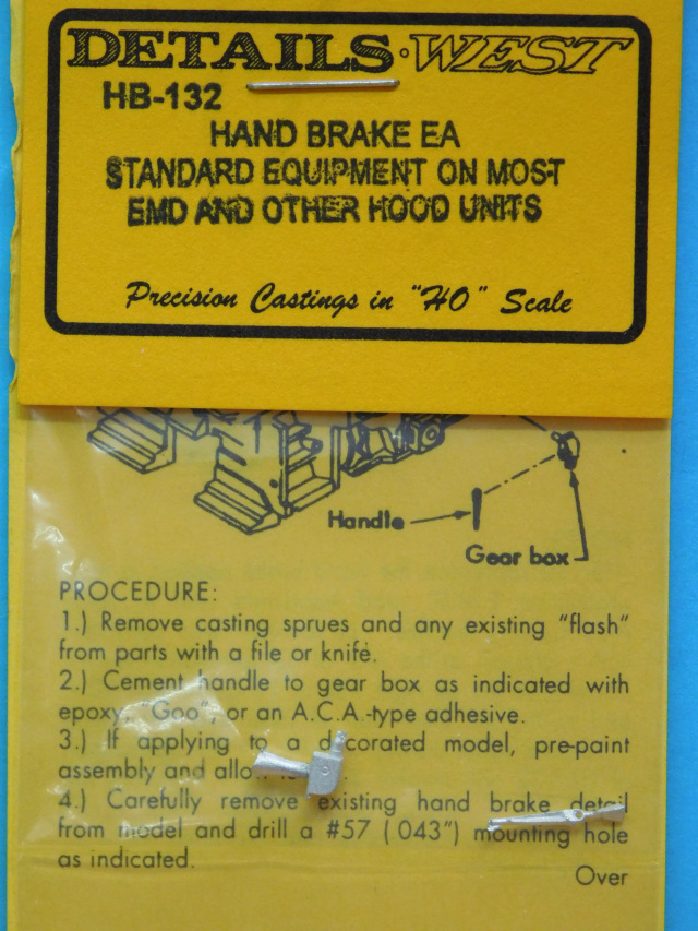 Details West HO Hand Brake Standard Equipment EMD and Other Hood Units HB-132 