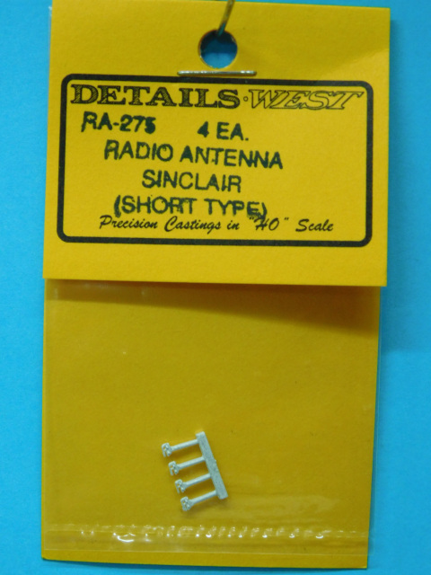 Short Type Details West RA-275 - HO Scale Radio Antenna Sinclair 